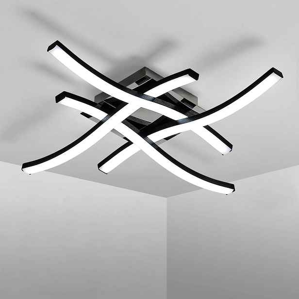 Stropní Led lampa Plafon Lustr Černý Moderní do obývacího pokoje 24W 6500K