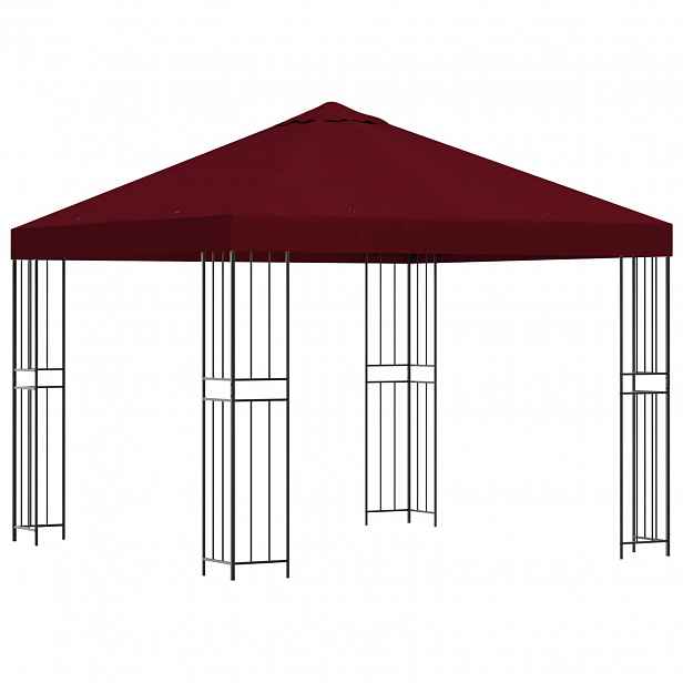 vidaXL Altán 3 x 3 m Vínová Polyester a ocel 190 gsm