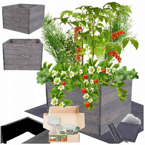 Vyvýšený záhon zeleninová zahrada truhlík pařeniště květináč impregnace 45x100x90