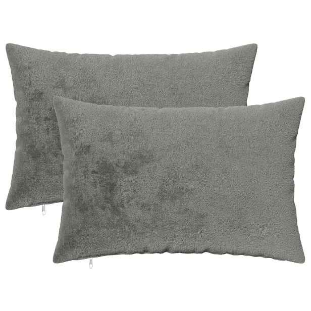vidaXL Povlak na polštář 2 ks HEERLEN Tmavě šedá 50 x 75 cm Flanel