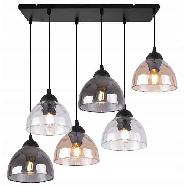 Závěsná Stropní Lampa Lustr Skleněná Mísa S Barevnými Stínidly Do Obývacího Pokoje