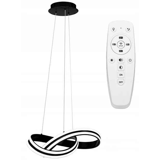 Závěsné Stropní Svítidlo Ring Metal Led Black Černá