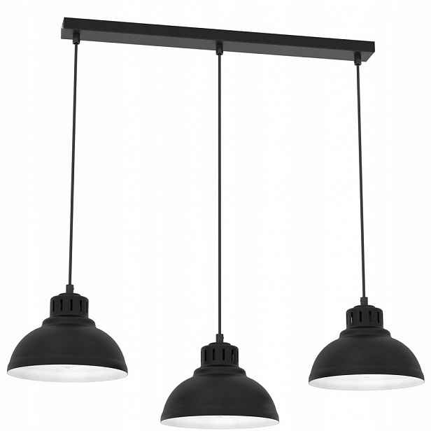 Černá trojitá závěsná lampa na liště Sven 9083 Luminex