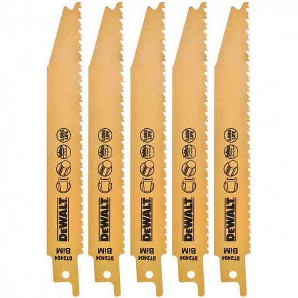 DeWALT - Sada pilových plátků na kov, délka 15 cm, 5 ks DT2404
