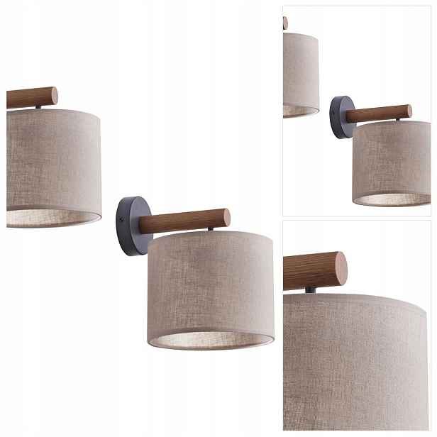 Hnědá nástěnná lampa Deva Nature v ložnici s přirozeným leskem Tk Lighting
