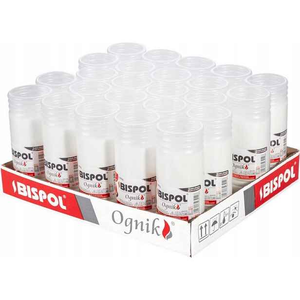 Set Náplň Zalévaný Ohník Do Hřbitovních Svíček Bispol 72h 3 dny hoření Bílá 24 ks