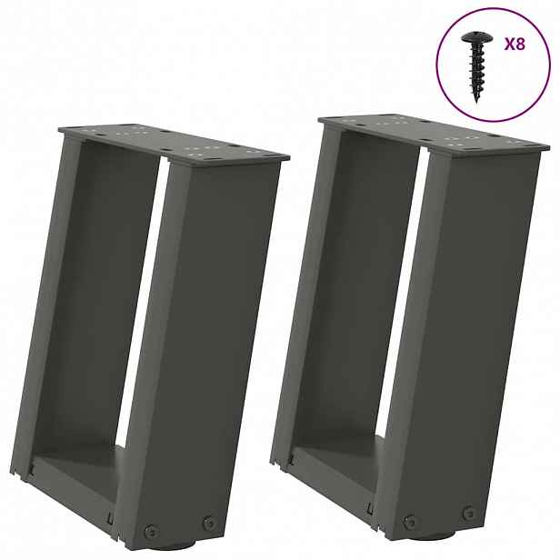 vidaXL Nohy konferenčního stolku ve tvaru U 2 ks antracitové 30 x (30-31) cm ocelové