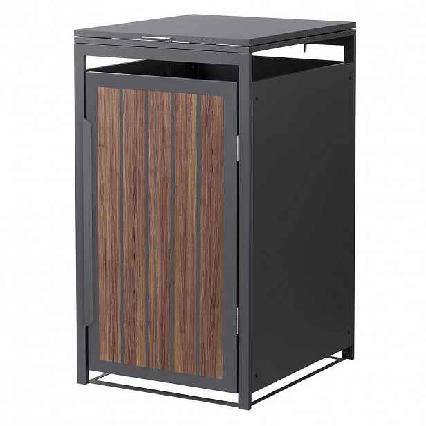ML-DESIGN KONTEJNER NA ODPADKY 1 ks 240 l 68 x 80 x 120 cm antracitová dubová tmavá ocel
