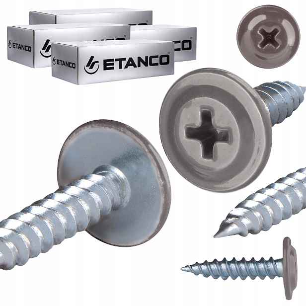 Podložkové vruty do dřeva 4,2 x 19 mm Ral 9007 1000 ks Etanco Gm-s