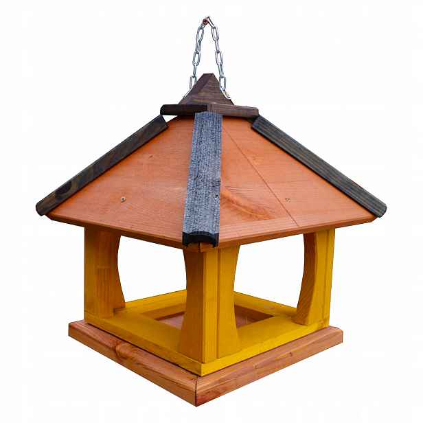 Polský dřevěné krmítko pro ptáky závěsné na balkon 35x32x26 cm K35ti Tik
