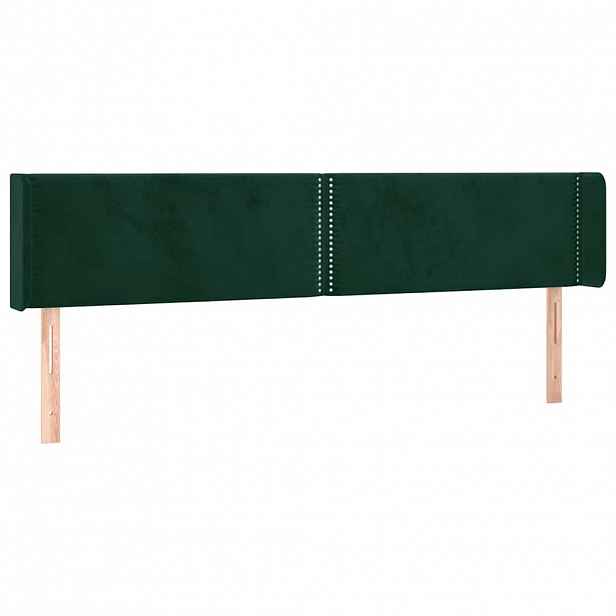 vidaXL Čelo postele typu ušák tmavě zelená 203x16x78/88 cm samet