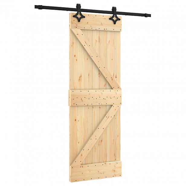 vidaXL Posuvné dveře Přirozená a černá 70 x 210 cm