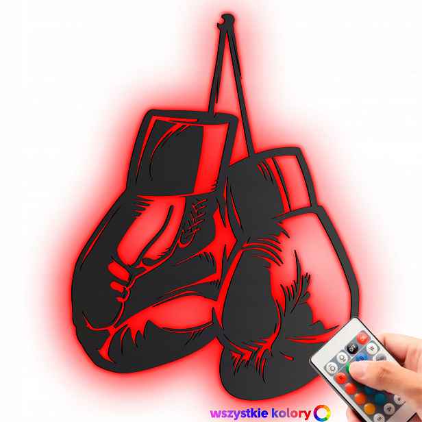 Dřevěný obraz Boxerské rukavice Box Nástěnná Dekorace Noční Lampa Led