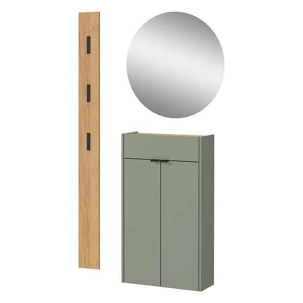 Šalvějově zelená předsíňová sestava 86x200x22 cm Ameca – Germania