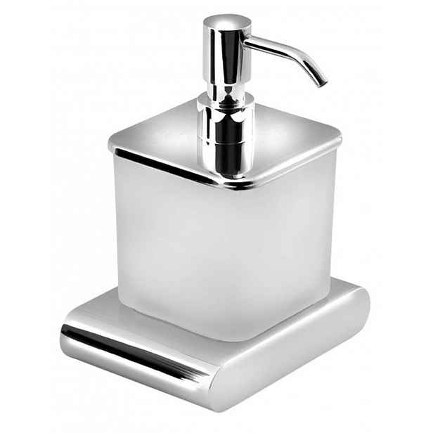 Sapho Flori - Dávkovač mýdla s držákem, mléčné sklo, chrom RF019