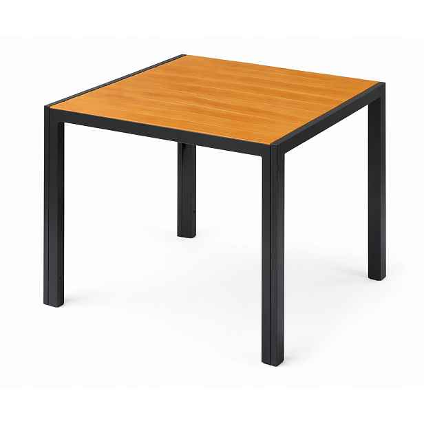 Zahradní stůl D-058 75 cm x 75 cm x 72 cm hliníkový s dřevěnou deskou