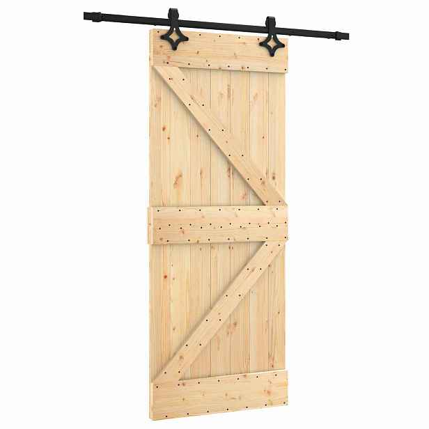 vidaXL Posuvné dveře 85 x 210 cm Masivní borové dřevo (neupravené)