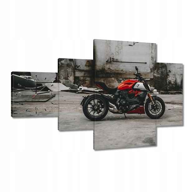 Hodiny 130x80 Červené Ducati Motocykl