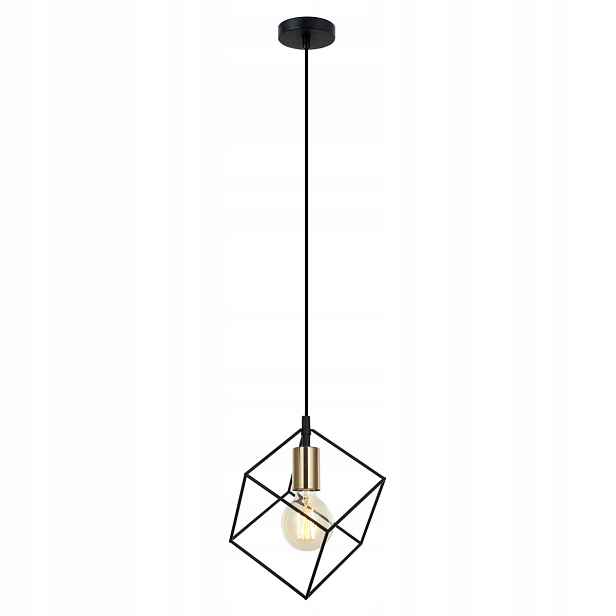 Italux Morestel závěsná lampa černo-zlatá 1xE27 40W