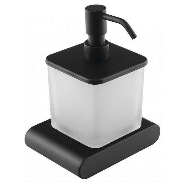 Sapho Flori - Dávkovač mýdla s držákem, mléčné sklo/černá mat RF019/15