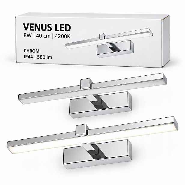 Venus 8W 40 cm chromová Led lampa do výlohy 4200K IP44 580lm Nw