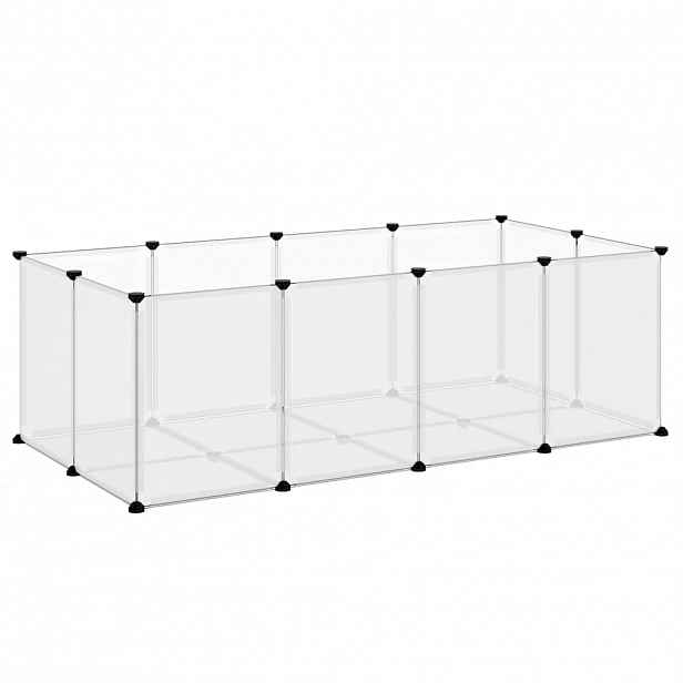 vidaXL Klec pro malá zvířata průhledná 144 x 74 x 46,5 cm PP a ocel