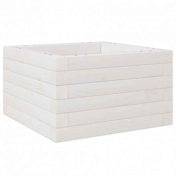vidaXL Zahradní truhlík bílý 40 x 40 x 23 cm masivní borové dřevo