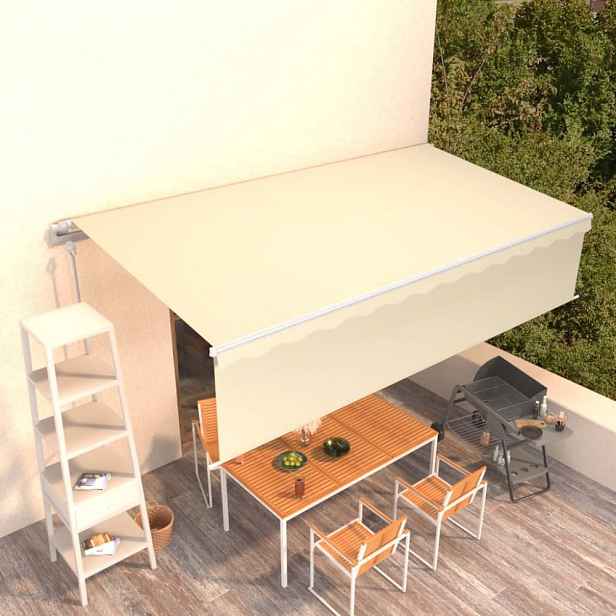 Automatická markýza s roletou 400x300 cm Dekorhome Krémová