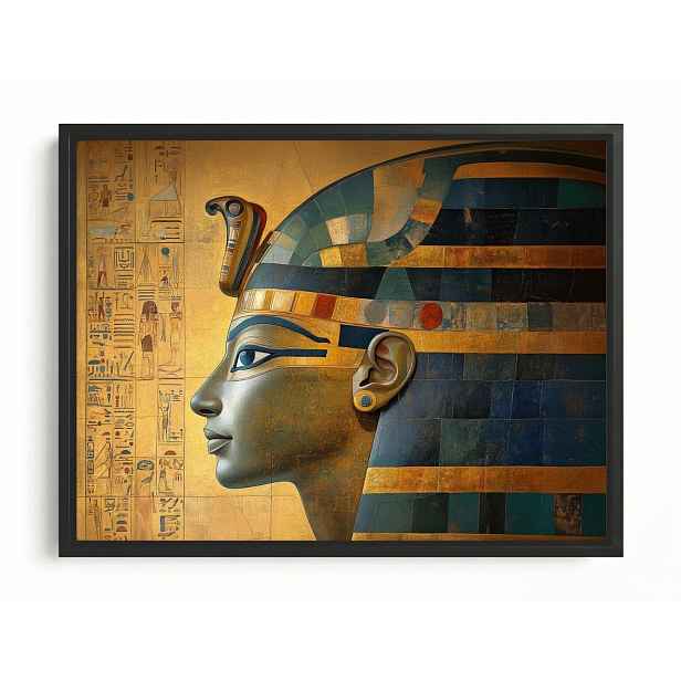 Obraz Rám Americký Box Egypt Faraon Hieroglyfy Zlato Umění Maska 80x60