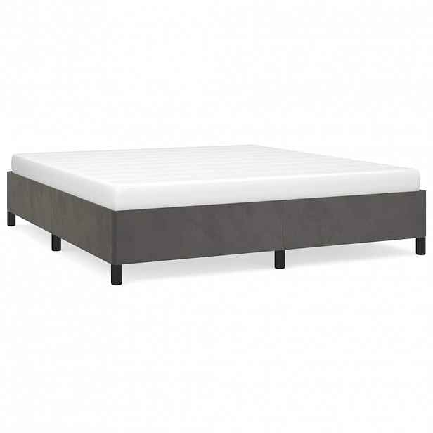 vidaXL Rám postele bez matrace tmavě šedý 160 x 200 cm samet