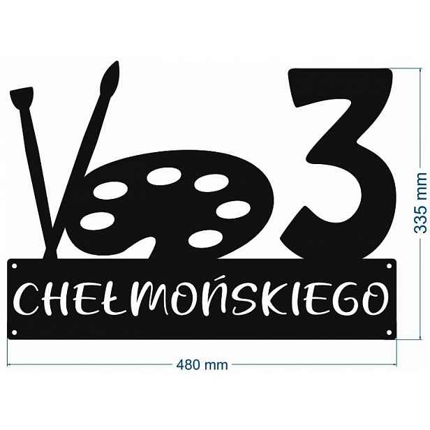 Číslo Na Dům 80 cm Tabule Adresa Ocel 2 mm Grafika 51