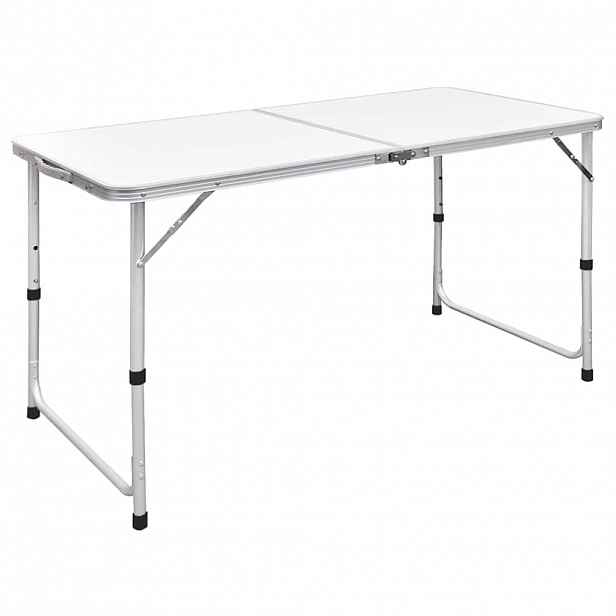 vidaXL Skládací kempingový stůl nastavitelná výška hliník 120 x 60 cm