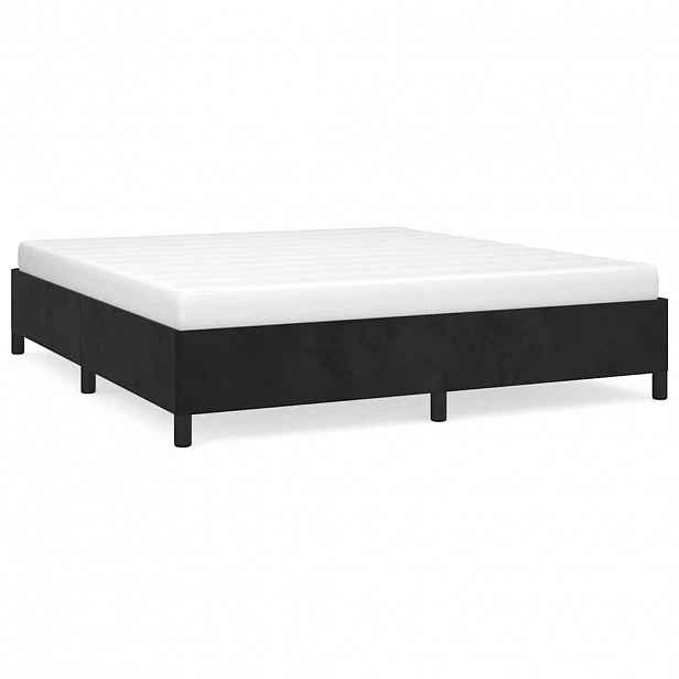 vidaXL Rám postele bez matrace černý 160 x 200 cm samet