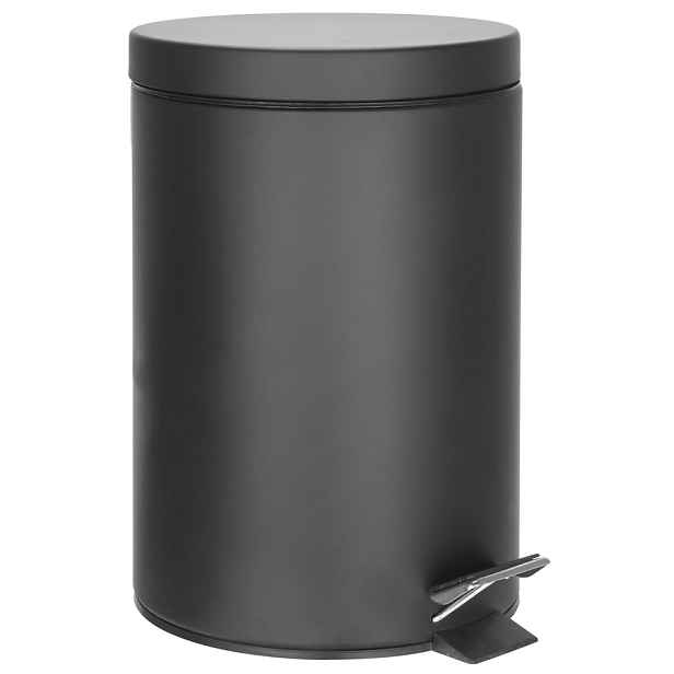 Aqualine SIMPLE LINE odpadkový koš kulatý 12l, černá mat