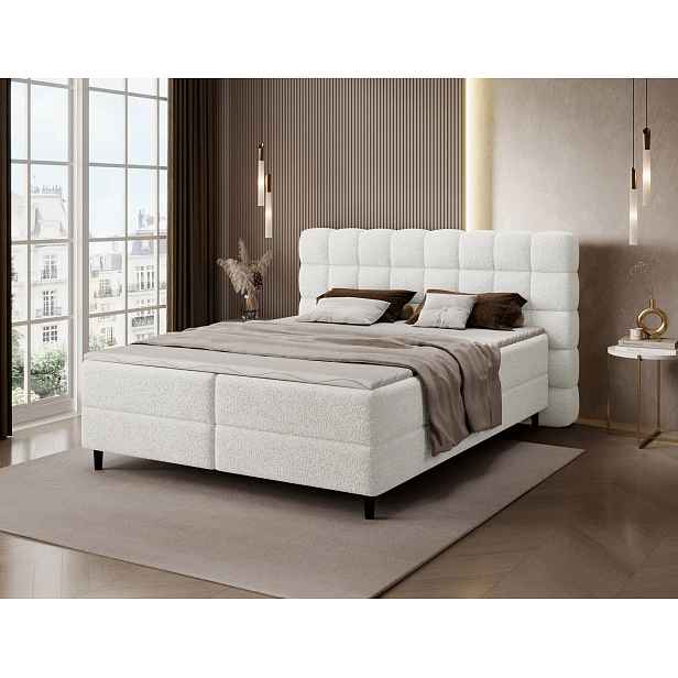Kontinentální postel s úložným prostorem 160x200 MIRELLO - bílá