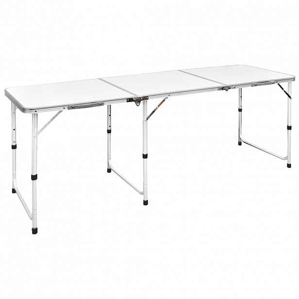 vidaXL Skládací kempingový stůl s nastavitelnou výškou, hliníkový 180 x 60 cm