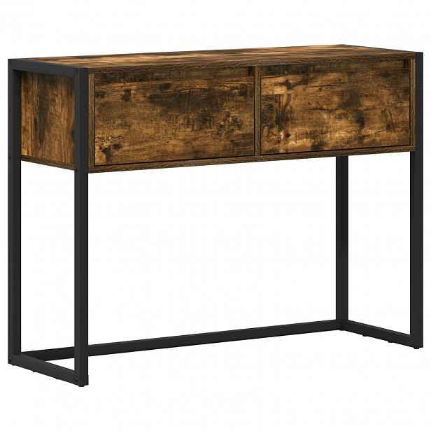 vidaXL Odkládací stolek Kouřový dub 100 x 36 x 75 cm Kompozitní dřevo