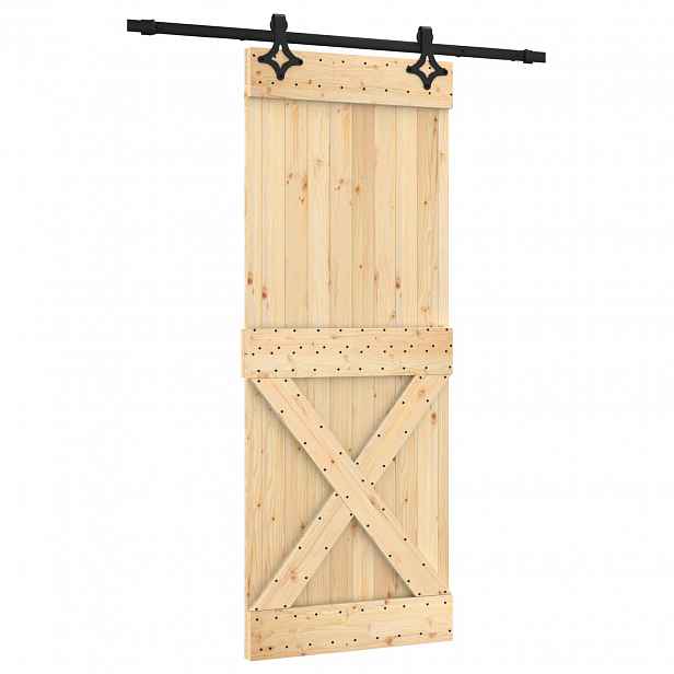 vidaXL Posuvné dveře 80 x 210 cm Masivní borové dřevo (neupravené)