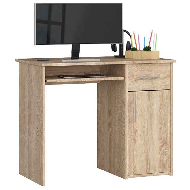 Ak furniture Volně stojící psací stůl Pin 90 cm dub sonoma