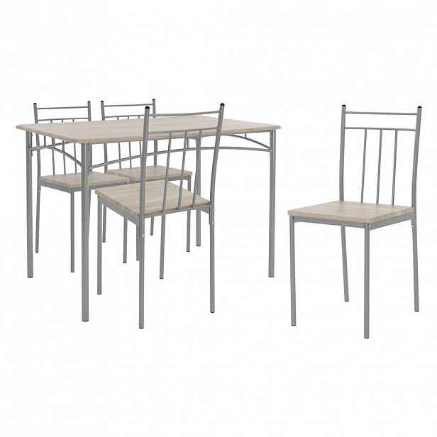 ML-DESIGN JÍDELNÍ STOLOVÁ SADA 5dílná světlý dub