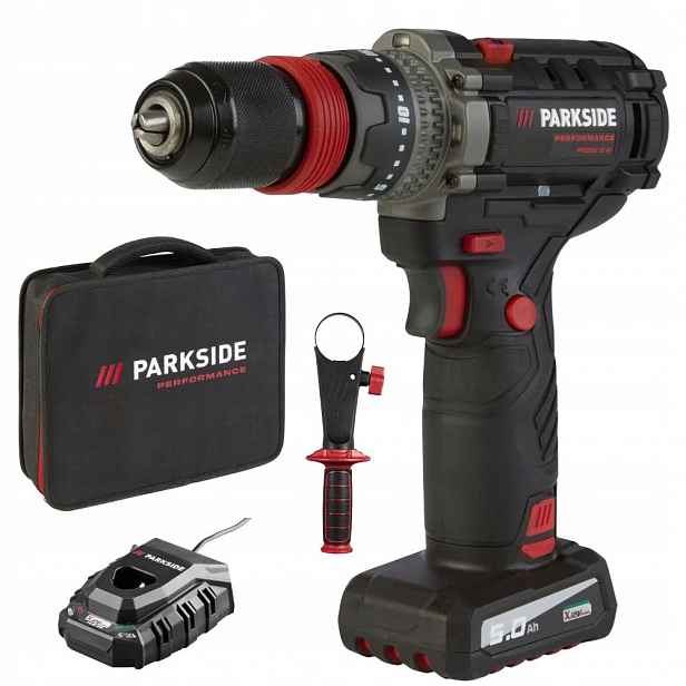Vrtačka Parkside Ppbssa A1 12V 3 Rychlostní Sada Aku 5 Ah Nabíječka Taška
