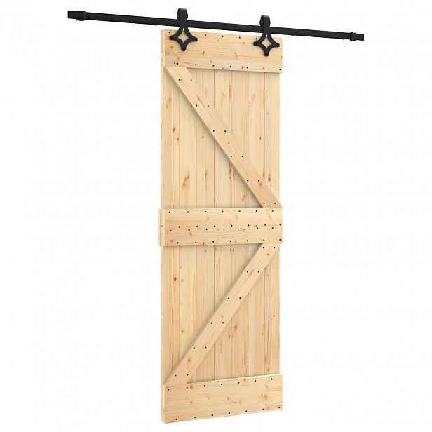 vidaXL Posuvné dveře Přirozená a černá 70 x 210 cm