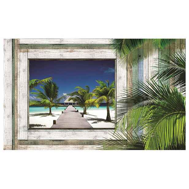 Fototapeta Flizelina Tropický ráj Pláž Palmy Bílý Písek 208x146 lepidlo