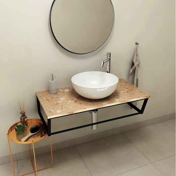 Sapho SKA deska 90x2x46 cm; technický mramor; Rosa del Garda