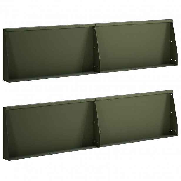 vidaXL Opěrná zeď 4 ks 80 x 12 x 30 cm Ocel Olivově zelená