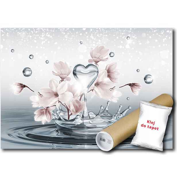 Vinylová fototapeta Magnolie Srdce Voda 152x104