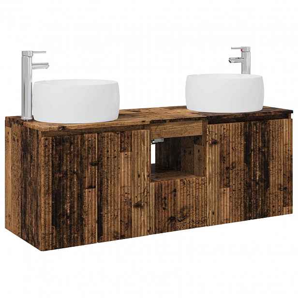 vidaXL Sada koupelnových skříněk 3 ks Staré dřevo 49,5 x 44,5 x 66 cm