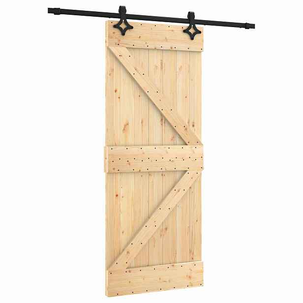 vidaXL Posuvné dveře Přirozená a černá 85 x 210 cm