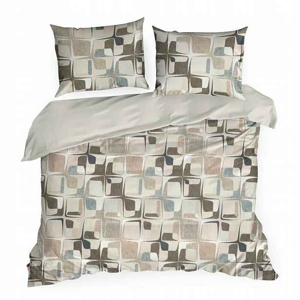 Povlečení saténové 220x200 Spring 36 béžová geometrie NEW24