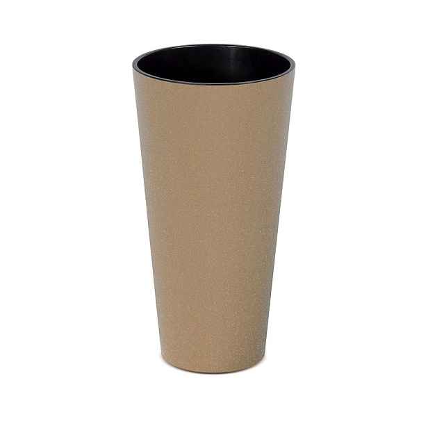 Prosperplast Plastový květináč TUBUS Slim Eco Wood 20 cm hnědý